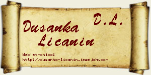 Dušanka Ličanin vizit kartica
